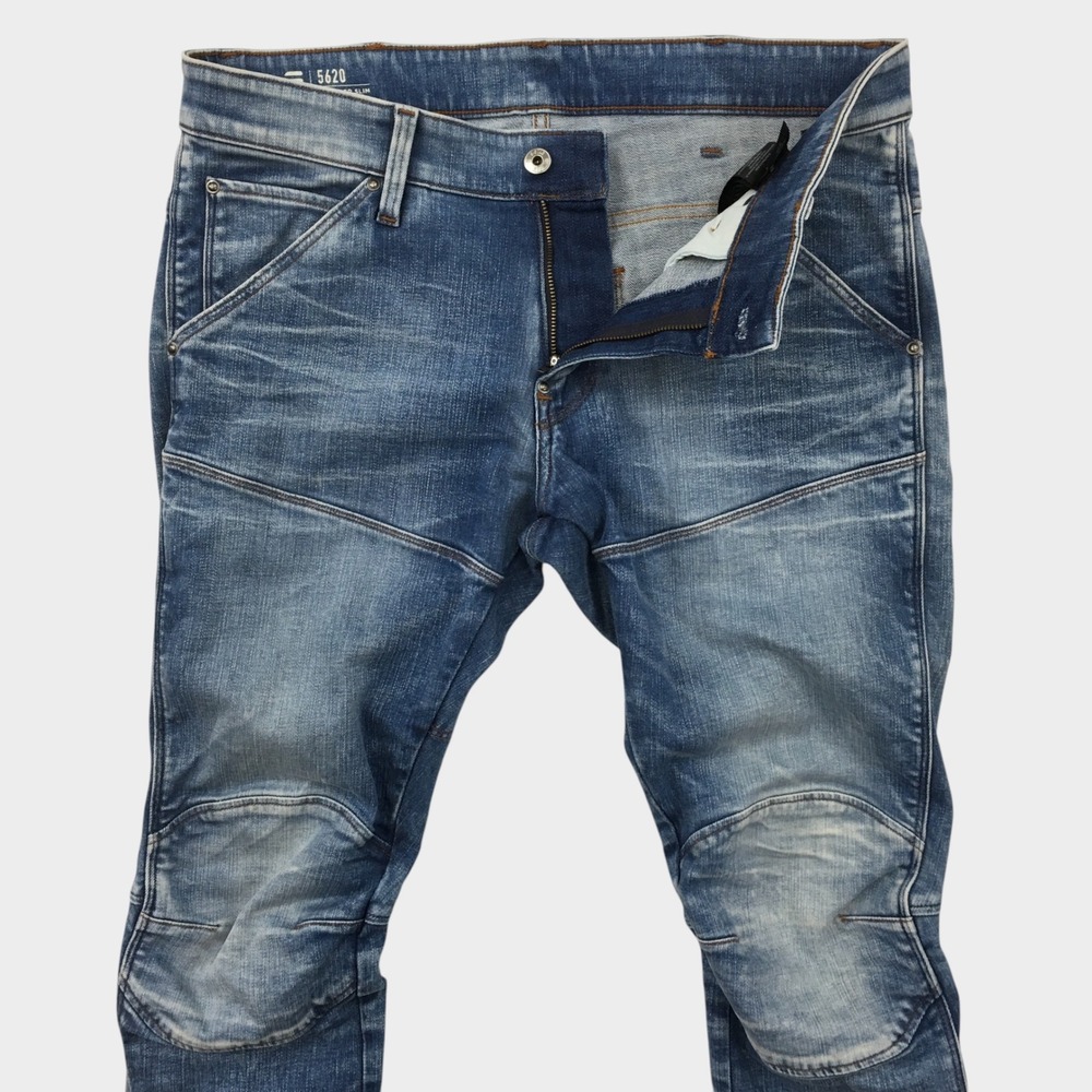 G-Star Raw 5620 3D Super Slim Elwood Blue Denim Jeans Mens 34x32